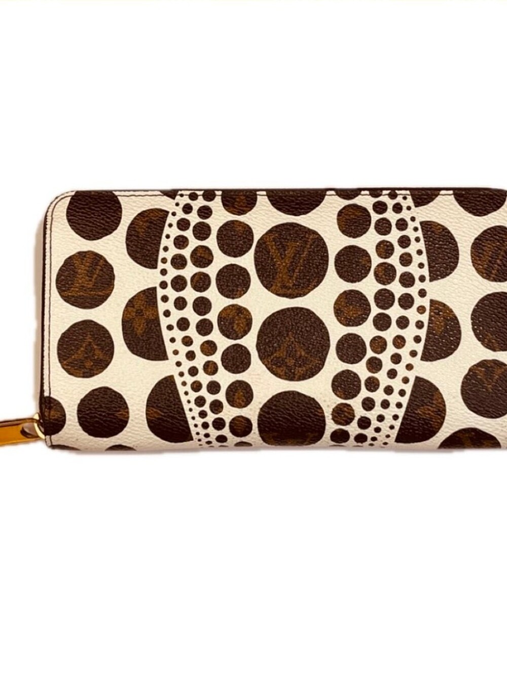 Louis Vuitton Kusama Pumpkin Dots Zippy Wallet Comes With COA